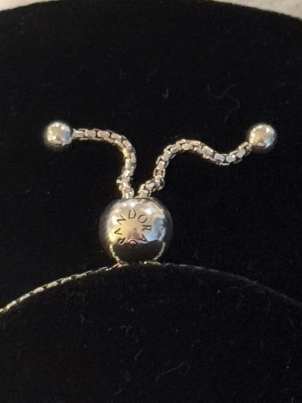PANDORA Silver String of Beads Sliding Bracelet Preowned Excellent Condition